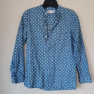Madewell XS Chambray Pattern Top